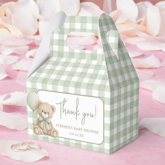 Teddybär mit grünen Ballons Geschenkbox Geschenkschachtel (Hochzeit)