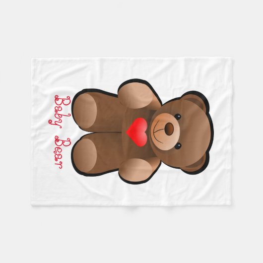 Teddybär mit Herzen Fleecedecke (Vorderseite (Horizontal))