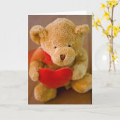 Teddybär mit Herzgrußkarte Karte (Gelbe Blume)