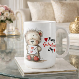 Teddybär mit herzversiegeltem Umschlag Kaffeetasse