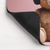 Teddybär mit Kopfhörern Mousepad (Ecke)