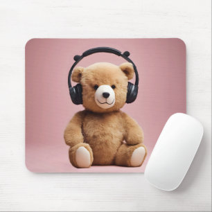 Teddybär mit Kopfhörern Mousepad