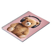 Teddybär mit Kopfhörern Notizblock (Linke Seite)