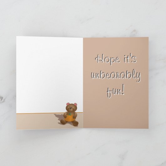 Teddybär mit Kürbis Karte (Innenseite)