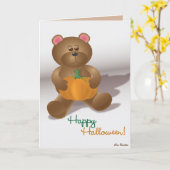 Teddybär mit Kürbis Karte (Gelbe Blume)