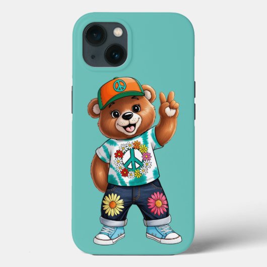 Teddybär mit lässiger friedlicher Ausstattung 1 Case-Mate iPhone Hülle (Rückseite)
