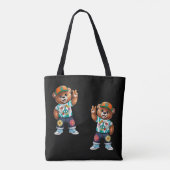 Teddybär mit lässiger friedlicher Ausstattung 1 Tasche (Rückseite)