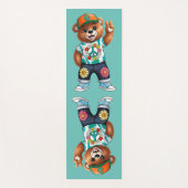 Teddybär mit lässiger friedlicher Ausstattung 1 Yogamatte (Vorderseite)