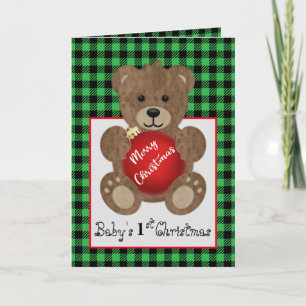 Teddybär mit Ornamente gefaltete Grußkarte Karte