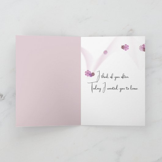 Teddybär mit rosa Bow Karte (Innenseite)