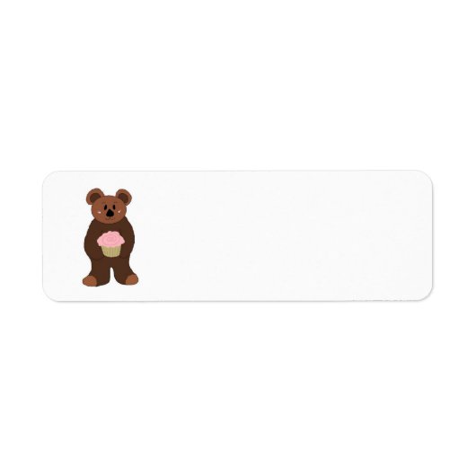 Teddybär mit rosa Cupcake (Vorne)
