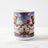 Teddybär mit Rose Kaffeetasse (Mittel)