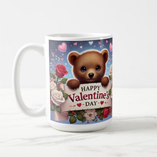 Teddybär mit Rose Kaffeetasse (Links)