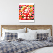 Teddybär mit Rose und Herz Leinwanddruck (Insitu (Schlafzimmer))