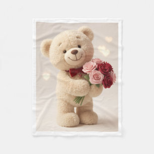 Teddybär mit Rosen Decke