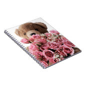 Teddybär mit Rosennotizbuch Notizblock (Rechte Seite)