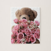 Teddybär mit Rosenpuzzlespiel Puzzle (Vertikal)