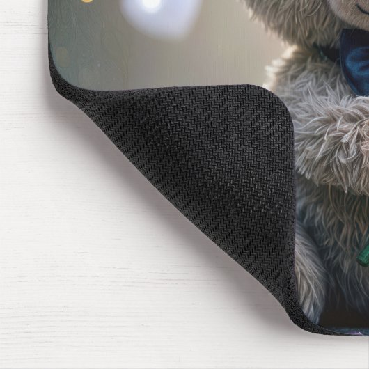Teddybär mit Rote Rose Mousepad (Ecke)