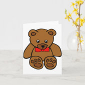 Teddybär mit roter Schleife Notizkarten Karte (Gelbe Blume)