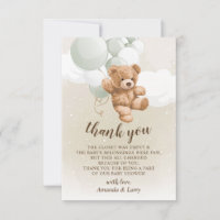 Teddybär mit Salbeiballons Danke Karte