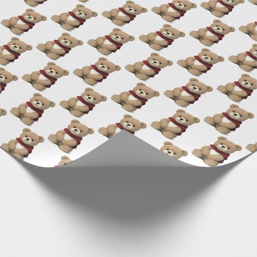 Teddybär mit Scarf Geschenkpapier (Ecke)