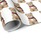 Teddybär mit Scarf Geschenkpapier (Rolleneckpunkt)