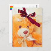 Teddybär mit Schleier und Bugpostkarte Postkarte (Vorne/Hinten)