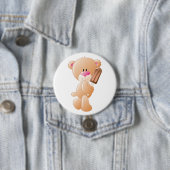 Teddybär mit Schokoladeneis am Stiel Button (Beispiel)