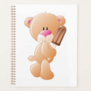 Teddybär mit Schokoladeneis am Stiel Planer