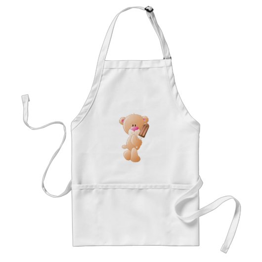 Teddybär mit Schokoladeneis am Stiel Schürze (Vorne)