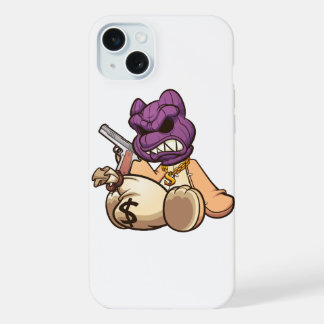 Teddybär mit Skimaske und einer Waffe iPhone 15 Plus Hülle