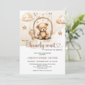 Teddybär mit Teddybär Einladung (Stehend Vorderseite)