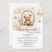 Teddybär mit Teddybär Einladung (Vorne/Hinten)