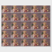Teddybär mit vielen Weihnachtsgeschenken Geschenkpapier (Flach)