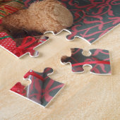 Teddybär mit vielen Weihnachtsgeschenken Puzzle (Seite)