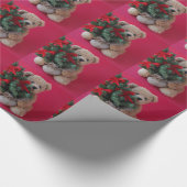 Teddybär mit Weihnachtsbaum-Packpapier Geschenkpapier (Ecke)
