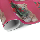Teddybär mit Weihnachtsbaum-Packpapier Geschenkpapier (Rolleneckpunkt)