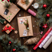 Teddybär mit Weihnachtskranz Runder Aufkleber