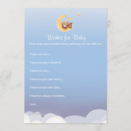 Teddybär Mond Baby Shower Wünsche für Baby Mitteilungskarte