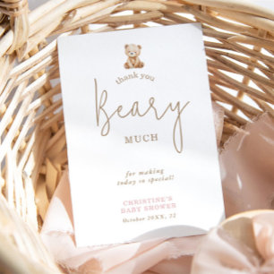 Teddybär-Neutraler-Baby-Shower-Dankeskarten-Text Dankeskarte