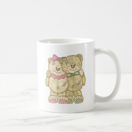 Teddybär-Paare - ursprüngliche Farben Kaffeetasse (Rechts)