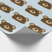 Teddybär-Packpapier-Blau Geschenkpapier (Ecke)