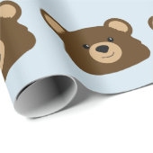 Teddybär-Packpapier-Blau Geschenkpapier (Rolleneckpunkt)