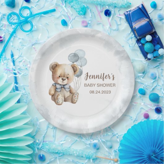 Teddybär-Papiertüte für Babydusche Pappteller (Party)