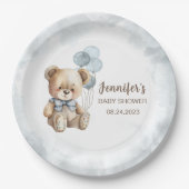 Teddybär-Papiertüte für Babydusche Pappteller (Vorderseite)