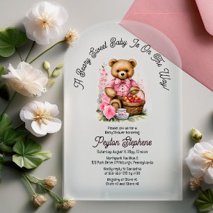 Teddybär-Picknick Beary Sweet Baby Shower Acryleinladungen
