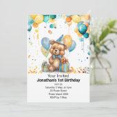 Teddybär-Picknick Einladung (Stehend Vorderseite)