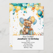 Teddybär-Picknick Einladung (Vorne/Hinten)