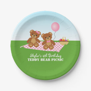 Teddybär-Picknick-Geburtstagsfeier Pappteller