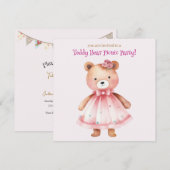 Teddybär-Picknick-Party Einladung (Vorne/Hinten)